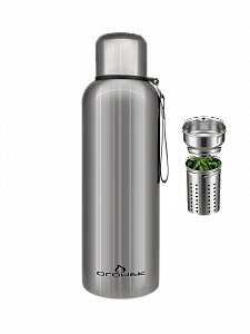 Термос туристический 2 литра для чая металлический с кружкой и ситечком Огонек OG-TRD06